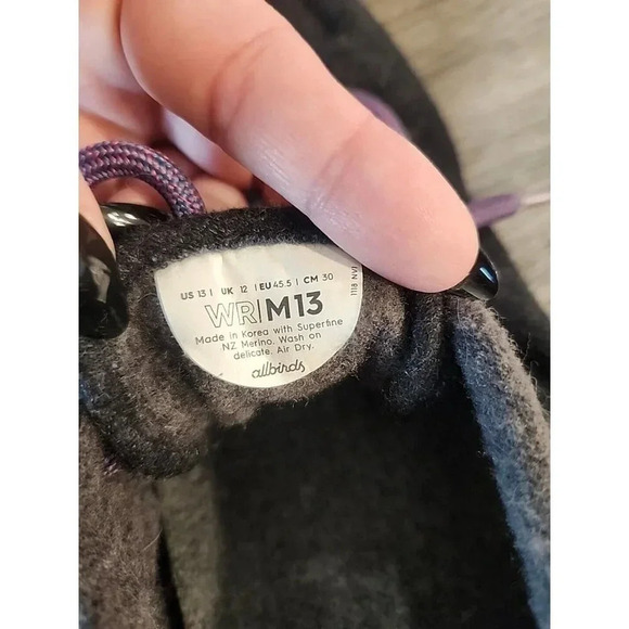 Allbirds Men's Wool Runners Gray Purple Black Sz 13 - Picture 9 of 10
